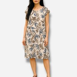 🌸New🌸 Lungo L’arno Cap Sleeve Dress Size 1X 100% Linen NWT